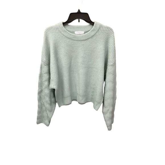 Elodie Sweater Pullover Crew Neck Chunky Knit Green Light Green Women Size XL - Picture 1 of 10